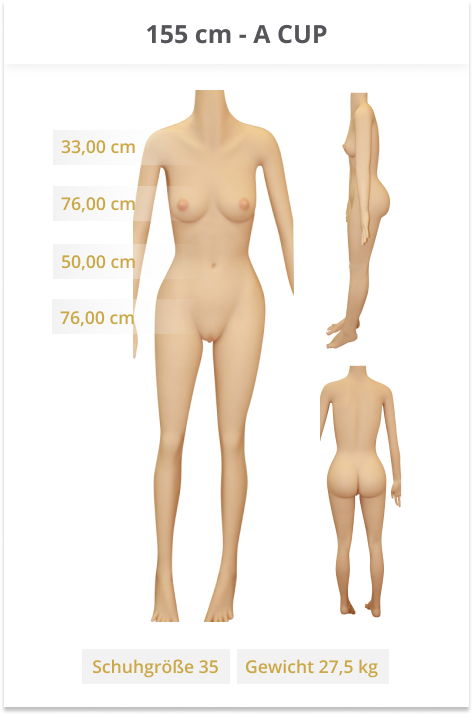155 cm - A CUP, normale Hüfte